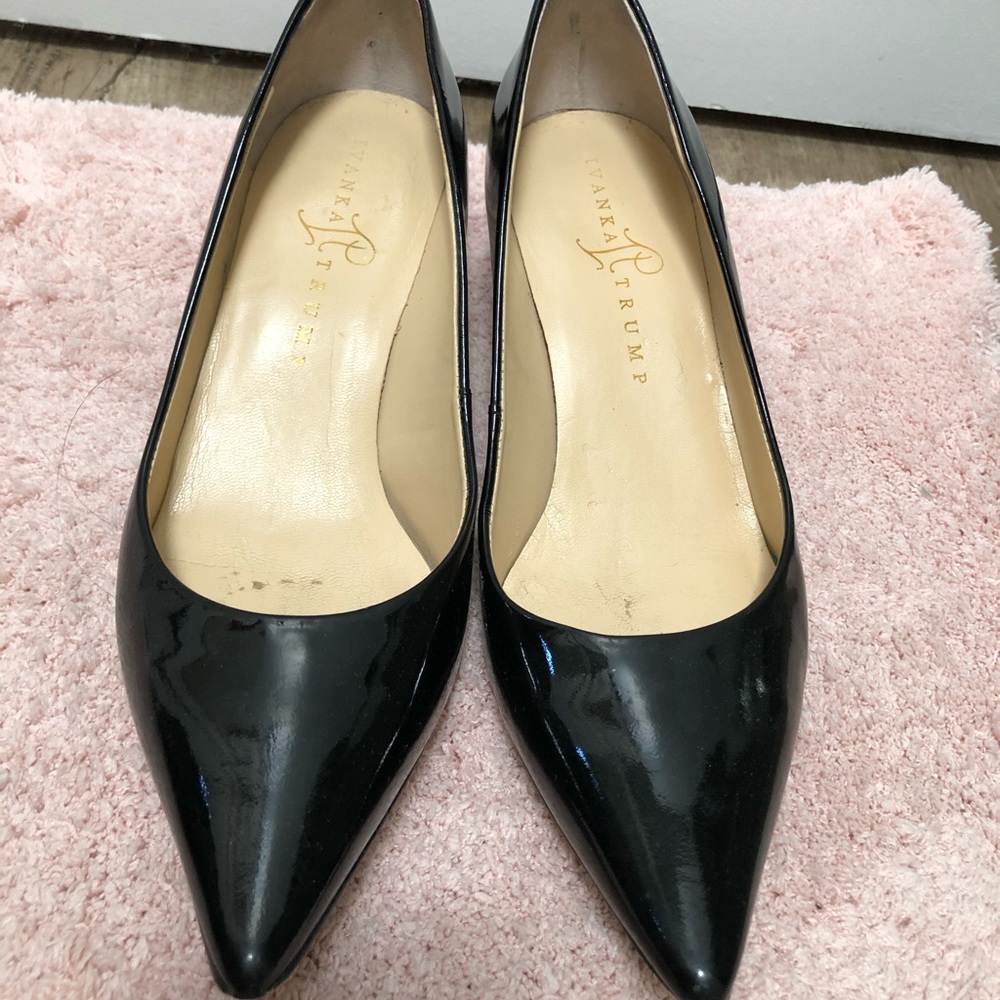 Ivanka Trump Black Patent Kitten Heel